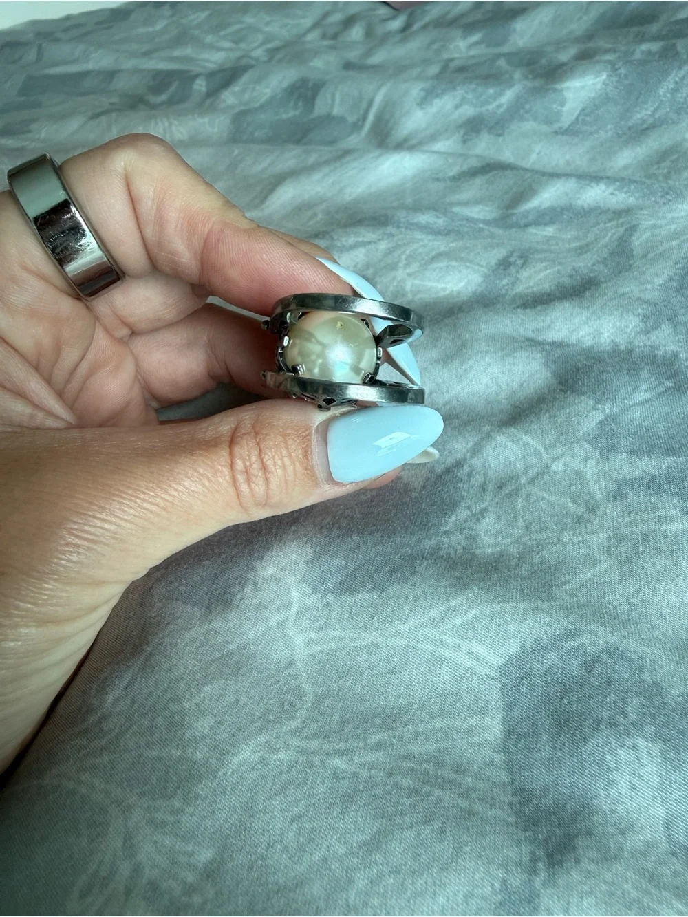 Silver Crystal Cluster Statement Ring - Silver